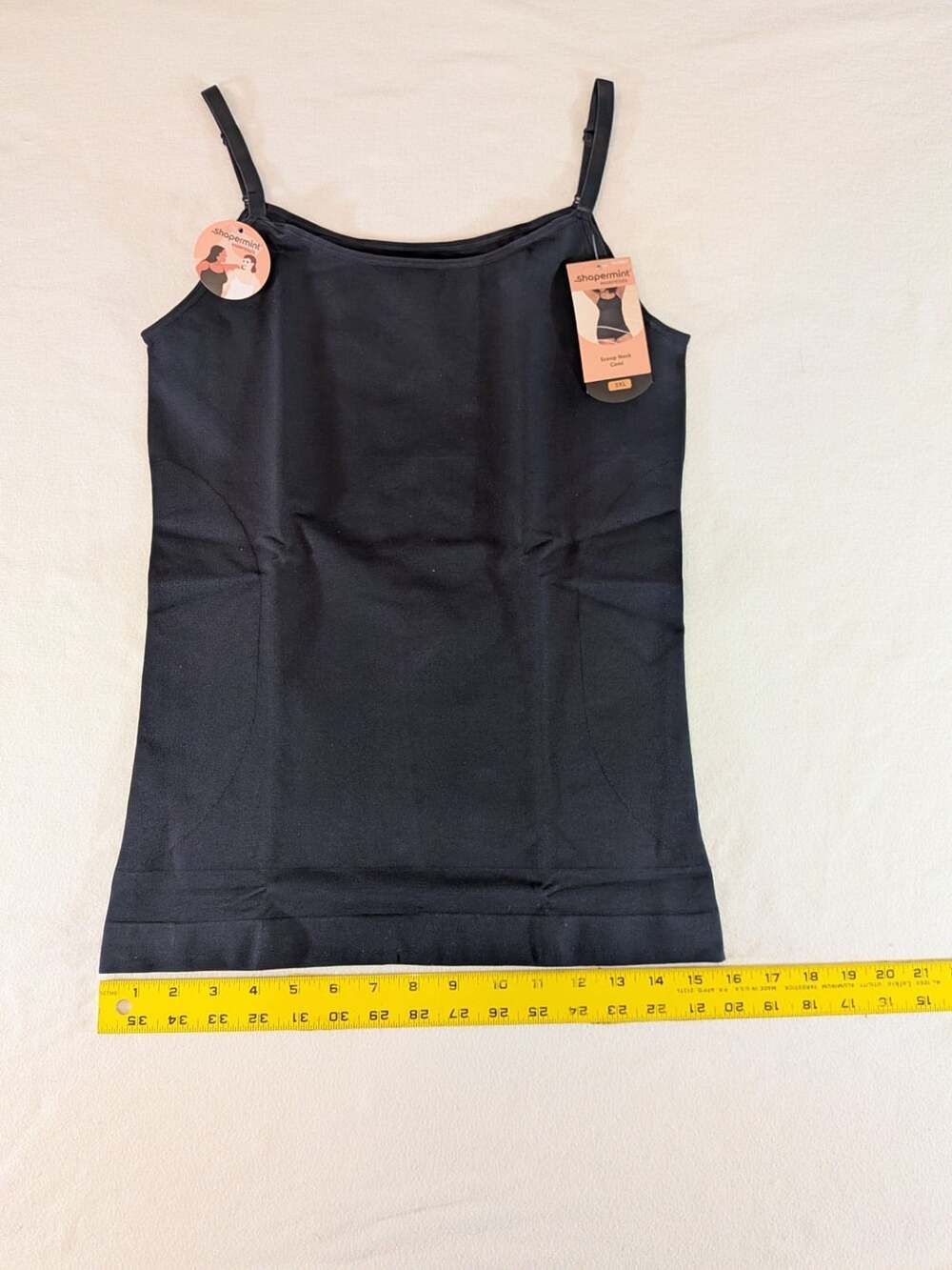 NWT Shapermint Essentials Scoop Neck Cami Black Size 3XL